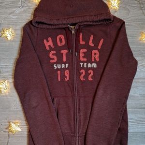 Hollister Long Sleeve Zip-up Maroon Hoodie Hoody